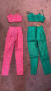 Bombshell High Waist Lurex Pants in Green (S and L ONLY)