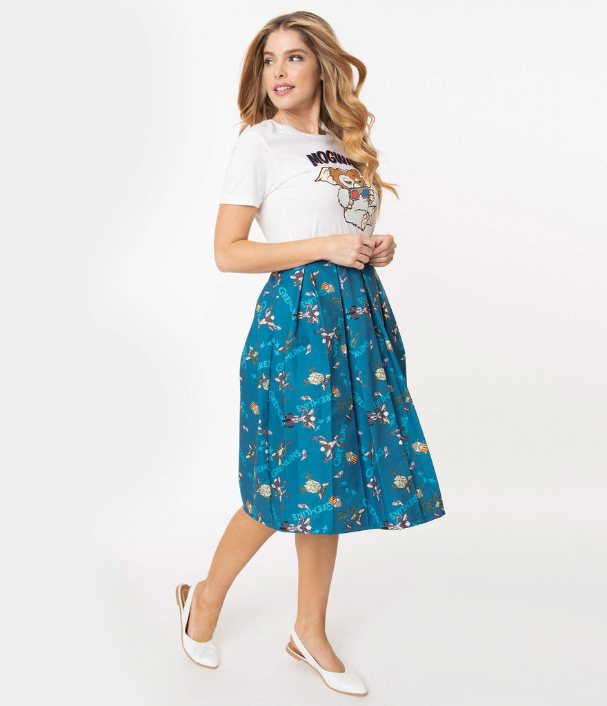 Gremlins x Unique Vintage The First Batch Print Jayne Swing Skirt (XL and 1XL ONLY)