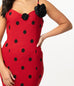 Grease x Unique Vintage Red & Black Polka Dot Rizzo Wiggle Dress (4XL ONLY)
