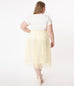 Unique Vintage Yellow & White Daisy Print Tulle Hilty Skirt (XL ONLY)