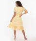 Smak Parlour Yellow Daisy Print Hide And Go Chic Faux Wrap Dress