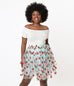 Smak Parlour Blue & Strawberry Print Twirl Power Skirt