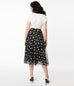Unique Vintage Black & White Daisy Print Tulle Hilty Skirt