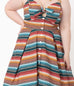 Unique Vintage Serape Stripe Rockie Swing Dress