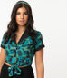 Jurassic Park x Unique Vintage T-Rex Tropical Print Shirley Crop Top (S ONLY)