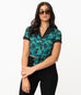 Jurassic Park x Unique Vintage T-Rex Tropical Print Shirley Crop Top (S ONLY)