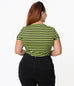 Unique Vintage Neon Green & Black Stripe Rosemary Top (M, L and XL ONLY)