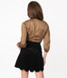 Smak Parlour Black Corduroy Campus Mini Skirt