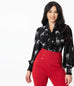 Unique Vintage Black & Zebra Print Lena Blouse