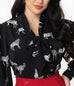 Unique Vintage Black & Zebra Print Lena Blouse