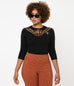 Unique Vintage Black Spiderweb Widow Top (XS ONLY)