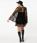 Smak Parlour Black Sheer Spiderweb Downtown Scene Flare Dress (XS, S and M)