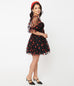 Smak Parlour Black & Red Glitter Hearts Love Interest Babydoll Dress (XS, S and M ONLY)