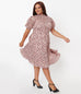 Unique Vintage Pink & Leopard Print Leota Swing Dress (M, XL and 1XL ONLY)