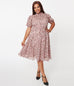Unique Vintage Pink & Leopard Print Leota Swing Dress (M, XL and 1XL ONLY)