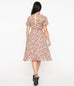 Unique Vintage Pink & Leopard Print Leota Swing Dress (M, XL and 1XL ONLY)