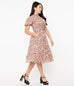 Unique Vintage Pink & Leopard Print Leota Swing Dress (M, XL and 1XL ONLY)