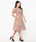 Unique Vintage Pink & Leopard Print Leota Swing Dress