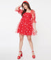 Smak Parlour Red & Pink Glitter Hearts Love Interest Babydoll Dress