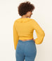 Unique Vintage Mustard Ruffled & Ready Crop Top