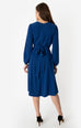Micheline Pitt For Unique Vintage 1950s Style Royal Blue Pris Swing Dress - Natasha Marie Clothing