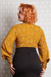 Althea-Mustard Sophisticated tie blouse (M, L and XL ONLY)
