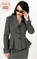 Micheline Pitt For Unique Vintage Grey Tweed Rachael Suit Jacket - Natasha Marie Clothing