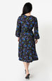 Micheline Pitt For Unique Vintage 1950s Style Floral & Origami Print Pris Swing Dress - Natasha Marie Clothing