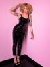 Miss Kitty Cigarette Pants in Black Vinyl (XL and 2XL ONLY)