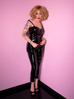 Miss Kitty Cigarette Pants in Black Vinyl (XL and 2XL ONLY)