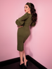 Bawdy Wiggle Dress in Olive (3XL ONLY)