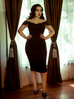 Vamp Pencil Skirt in Black with Lining - Natasha Marie Clothing