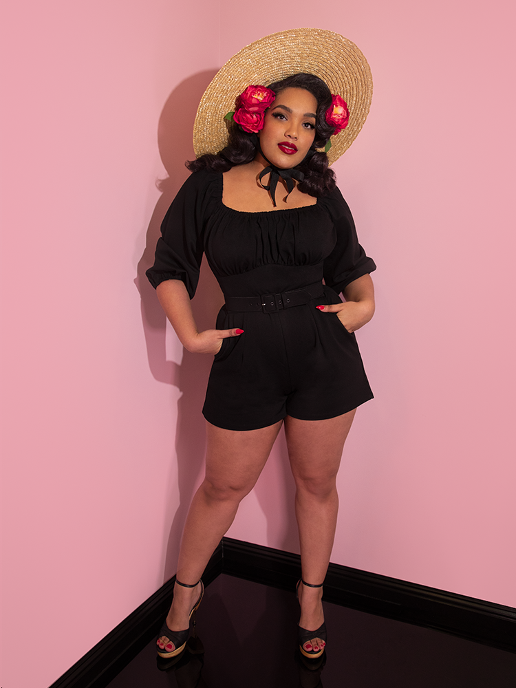 Vacation Playsuit in Black Ponte (3XL ONLY)