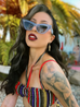 Simone 1960s Cat Eye Sunglasses in Grey