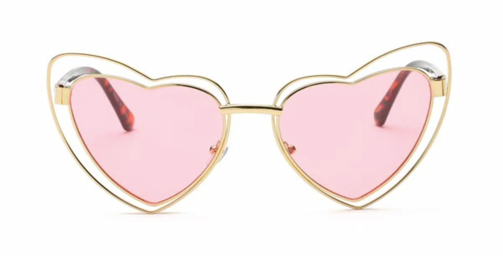 Dolly Retro Heart Shaped Pink Sunglasses