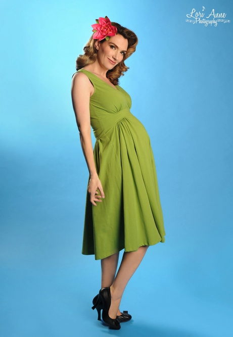 Preggers Scrumptious Dress Olive Green (L ONLY) - Natasha Marie Clothing