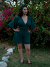 PRE ORDER Black Widow Tap Shorts in Hunter Green - Natasha Marie Clothing