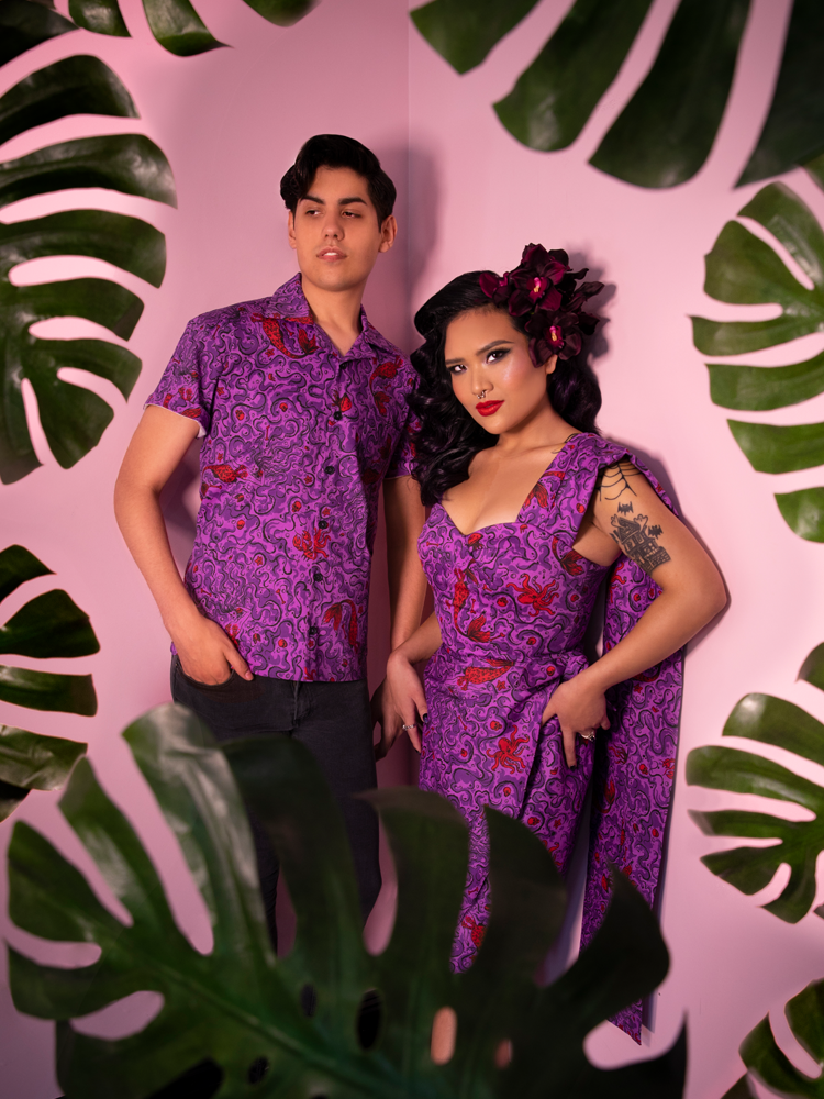 Haunted Honey Sarong Dress in Sea Siren Print Natasha Marie Clothing