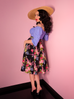 Vacation Swing Skirt in Black Vintage Floral