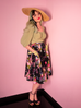 Vacation Swing Skirt in Black Vintage Floral