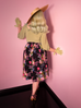 Vacation Swing Skirt in Black Vintage Floral