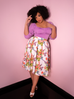Vacation Swing Skirt in White Vintage Floral