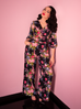 Vacation Pants in Black Vintage Floral