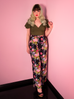 Vacation Pants in Black Vintage Floral