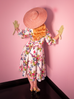 Vacation Swing Skirt in White Vintage Floral
