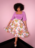 Vacation Swing Skirt in White Vintage Floral