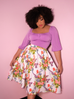 Vacation Swing Skirt in White Vintage Floral