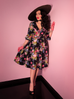 Vacation Swing Skirt in Black Vintage Floral