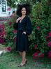 Serpentine Wrap Dress in Black (3XL ONLY)