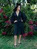 Serpentine Wrap Dress in Black (3XL ONLY)